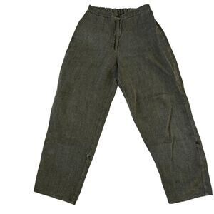 Vintage Flax by Jeanne Engelhart Green Brown Knit Trouser Pants High Rise Size M